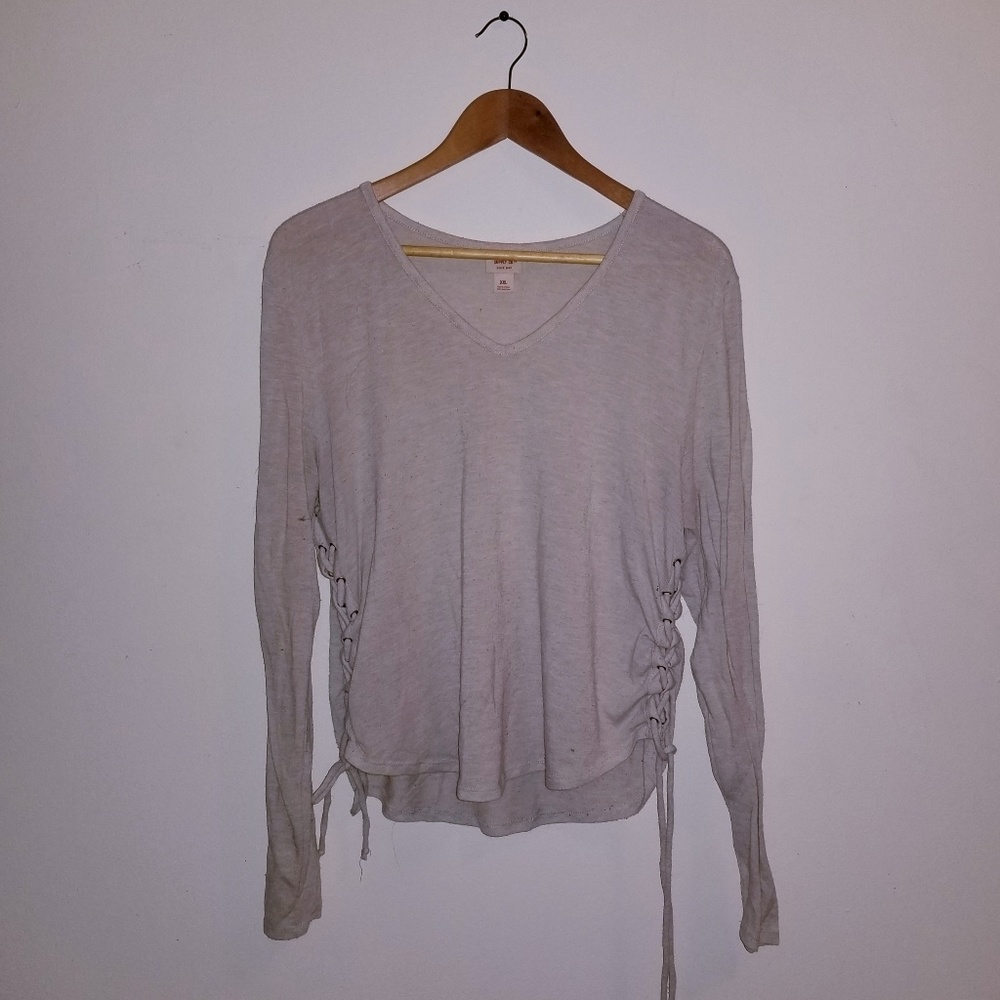 Side Lace Long Sleeve Top